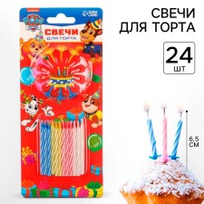 Set of candles for the cake, 24 pcs, puppy patrol
