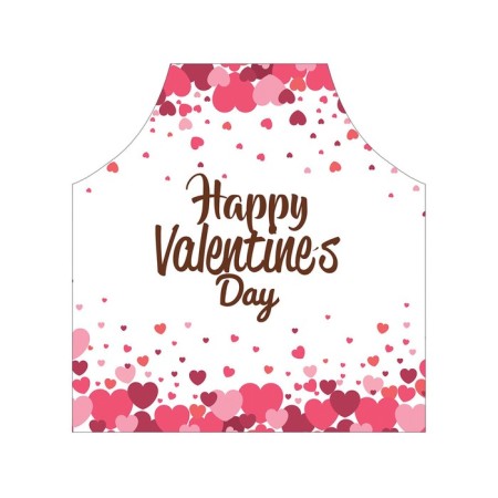 Apron of a kitchen with a photo print "Valentine's Day", adjustable, size OS-2