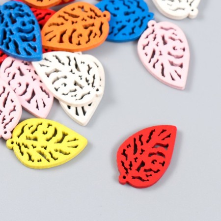 Decor for creativity wood "leaf" set 25 pcs 2.5x1.7 cm-1