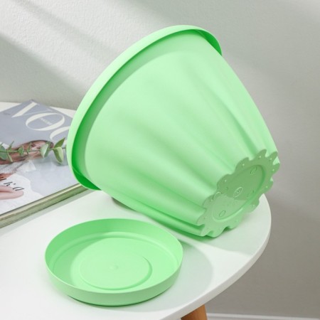 Pot for flowers with the Podon "Noble", 3.9 l, d = 22.5 cm, green color-2