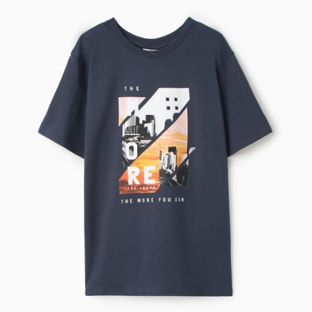 T-shirt male more, dark gray color, size 54