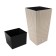 Kashpo Rato Square, 2 subjects: internal and outer capacitance, 37 and 91.5 l, the color of Mokko
