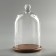 Glass dome-redflower with a ball on the stand "Rodrik", 24x15 cm, glass, brown