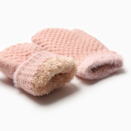 Baby mittens about the claim Minaku with a margin 15 cm pink-2