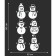 Decorative sticker for windows "Six snowmen" 60x30 cm