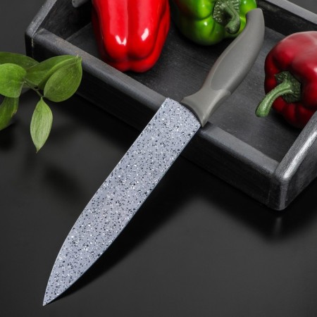 A knife with an anti -wound coating of the granite shade, chef, blade 20 cm-2