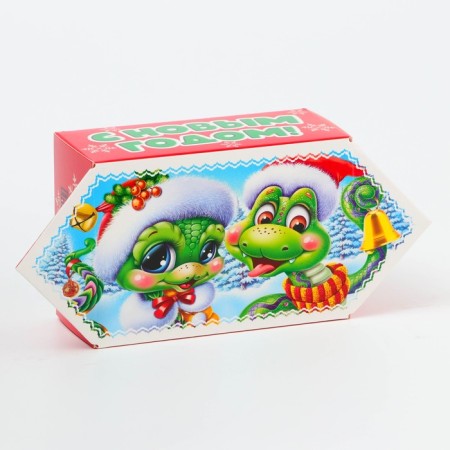 New Year. The gift box New Year's candy is small "Sweet couple" with a game, animation 9.5*8*12cm.-1