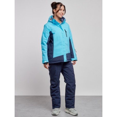 Ski costume female winter, size 52, blue color-1