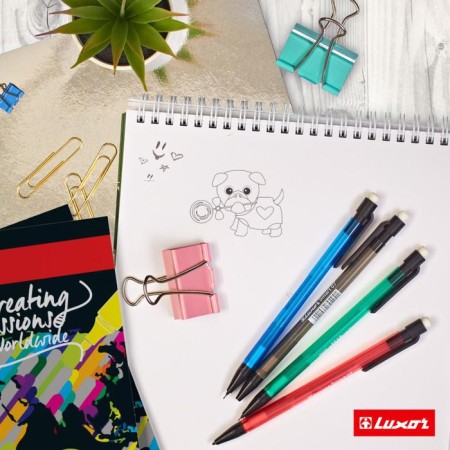 Mechanical pencil 0.7 mm, Luxor Smart Slim, with an eraser, mix-3