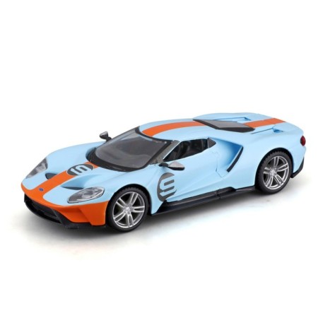 Racing machine BBURAGO 2019 Ford GT Heritage Edition, Die-Cast, 1:32, Orange-blue color