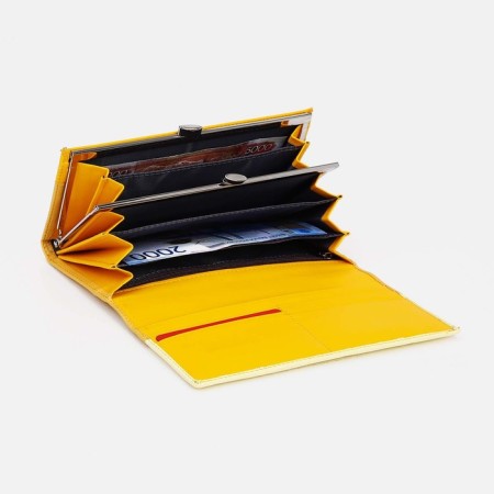 Women's wallet on magnets, yellow color-2