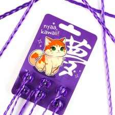 Hairpins, colored strands for hair on crab (6 pcs), 40 x 1.5 x 1 cm