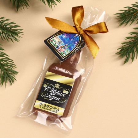 Chocolate bombing with Marshmallow "Russian champagne" in the form of a bottle, 50 g.-1