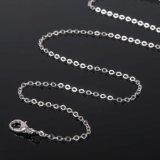 A chain with a carbine l = 45 cm (set of 5 pcs.) Small weaving, color silver