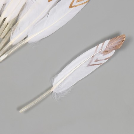 Decorative goose “triangles” white with gold h = 10-15 cm-2