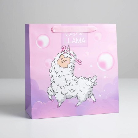 Gift Laminated Square, packaging, Cosmo Llama, 30 x 30 x 12 cm-1