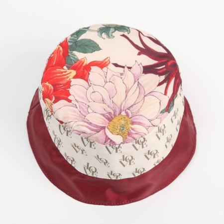 Panama "Flowers", burgundy color-2