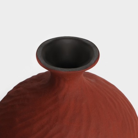 Vase for flowers decorative art Torracotta color 20 x 14 x 14 cm-1