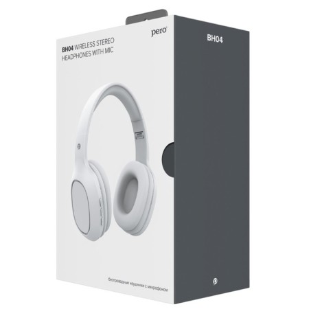 Headphones Pero BH04, wireless, full -size, microphone, 400 mAh, up to 20 hours, white-6