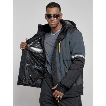 Male winter ski costume, size 54, dark gray color-12