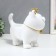Souvenir Polystone stand "Sleeping cat in the crown" White 21x12x25 cm