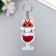 PVC keychain "Fox in a glass with a vinyl" soft 7.9x3.5 cm