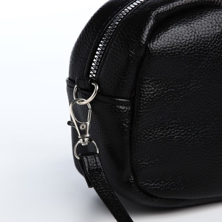 Bag Cross-Bodi with a zipper, black color-4