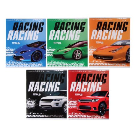 Notebook of 48 sheets in the Calligrata Racing Defender cage, cover coated paper, block No. 2, whiteness 75% (gray sheets), mix