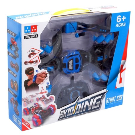 Hyper Skidding car with gesture control, light, scale 1:16, blue color.-12