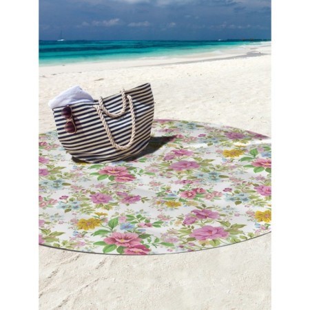 Pareo and beach rug "Sea of ​​flowers", d = 150 cm-2