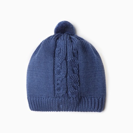 Combineson children with a hat knitted minaku, height 86-92, blue color-12