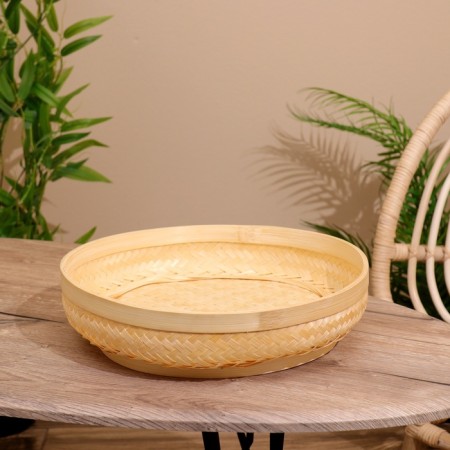 Vase wicker, from bamboo 35x30x8 cm