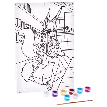 Picture on numbers for children "Girl with a tail", 20 x 30 cm-2