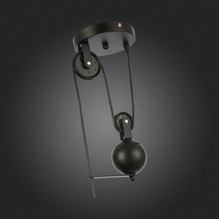 Suspension EVOLUCE. Sle120503-01. ESPERAZZA. 1x60 W, E27, 30x30x50 cm, black color-7