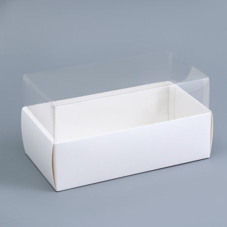 Box with a transparent lid for roll, 18.5 x 10 x 10 cm. Confectionery packaging