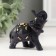 Polystone souvenir "Blue-violet elephant with blanket and gold" 6.5x3.5x7 cm