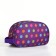 Road cosmetic bag on a zipper, with a handle, purple color