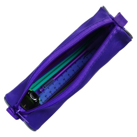 Cleaning set 10 items (pencil case is 65 x 210 mm, pens 4 pieces Blue, ruler 15 cm, sharpener, pencil 2 pieces, texture), purple-4