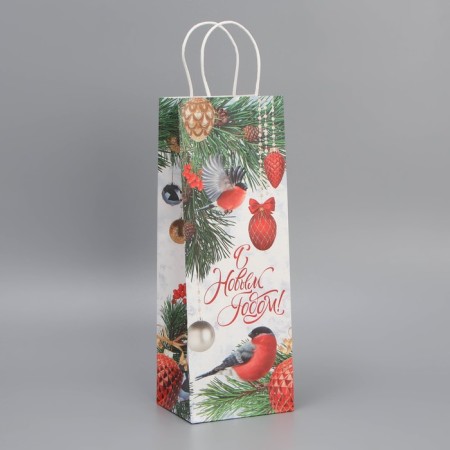 Package for the bottle "New Year's mood", 13 x 36 x 10 cm, New Year-1