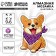 Diamond mosaic sticker for children "Korgi Korgi", 9 x 6 cm, set for creativity