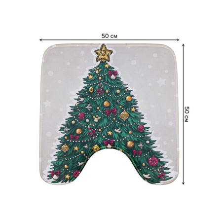 The rug for the toilet "Elepery Christmas tree", anti -slip, size 50x50 cm-1