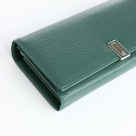 Women's wallet on magnets, green color-2
