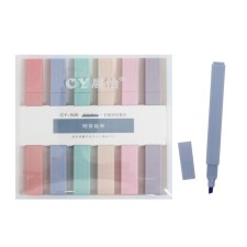 A set of markers-textbooks, 6 pastel colors, square body