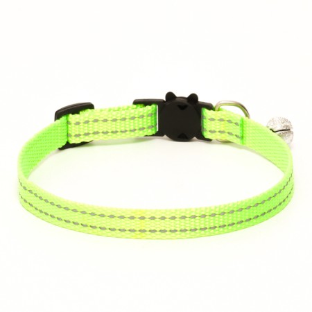 Fitty-cutting collar, with a silver bell, 19-32 x 1 cm, green-2