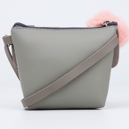 Children's bag for a girl Trapezius "Bunny" with a tail, 18x15x3.5cm-4