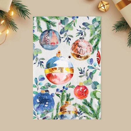 Interactive postcard "Happy New Year", balls, 12 x 18 cm, New Year-5