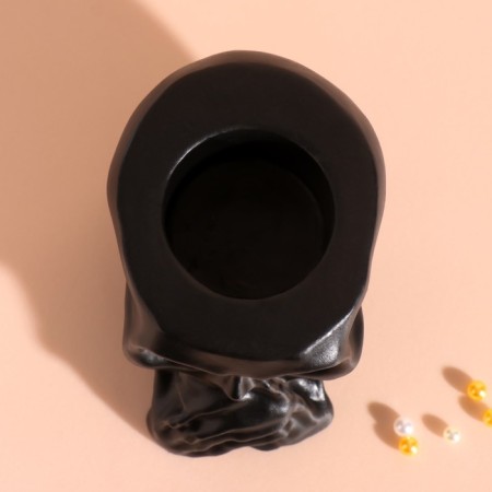 Interior item "Skull Silence" 6.5*10cm black matte-5