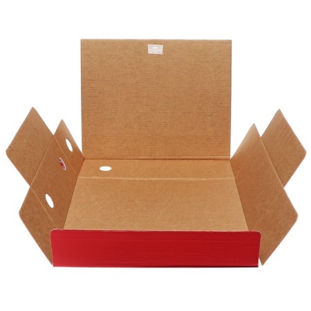 Archival folder with A4 Calligrata ties, 100 mm, micro -frong cardboard, up to 900 sheets, red-4