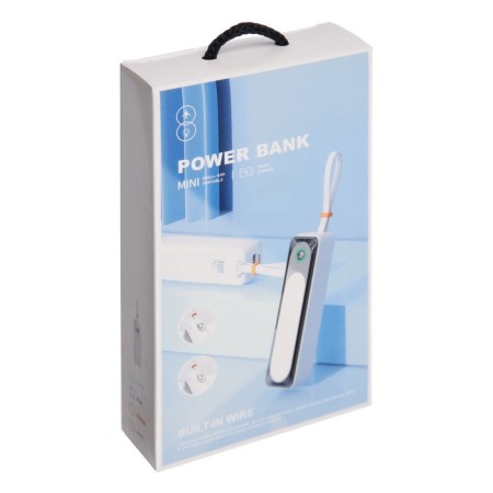 External battery DX151, 5000 mAh, USB, Type-C, Type-C cable, lantern, white-10