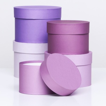 Set of round gift boxes 5 in 1 "powder" 20 x 14-5 x 10 cm-1